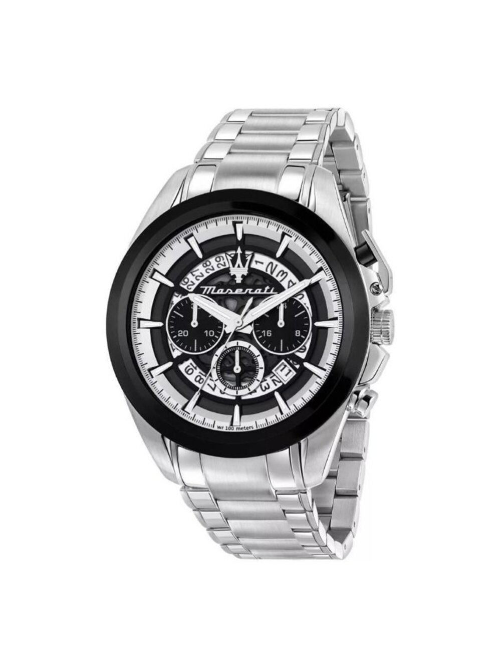 NWT Maserati Traguardo Chronograph Quartz Black Dial Men's Watch